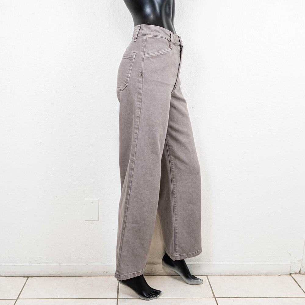 Favorite Daughter The Mischa High-Rise Wide-Leg Jeans in Soft Taupe 26 - Picture 4 of 12